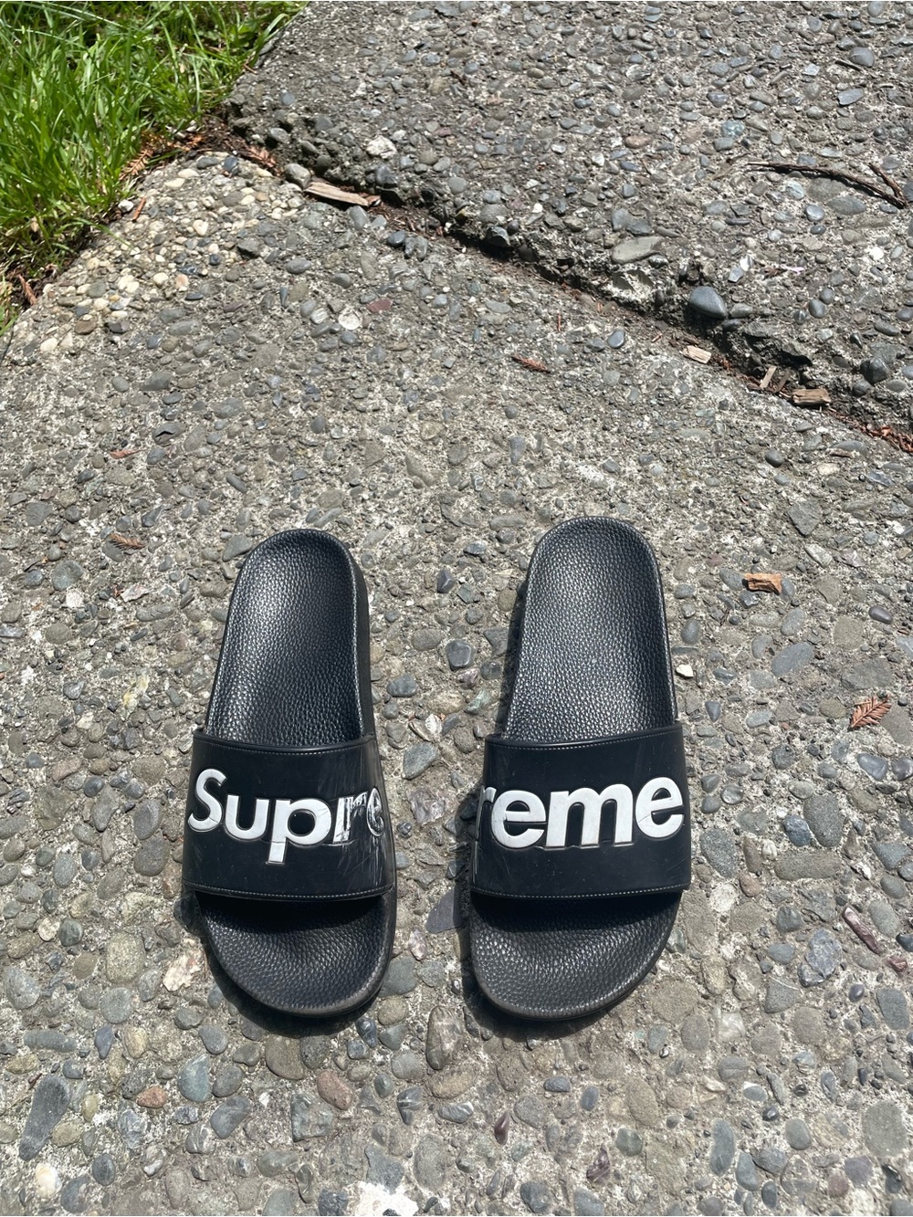 Supreme Black Slides